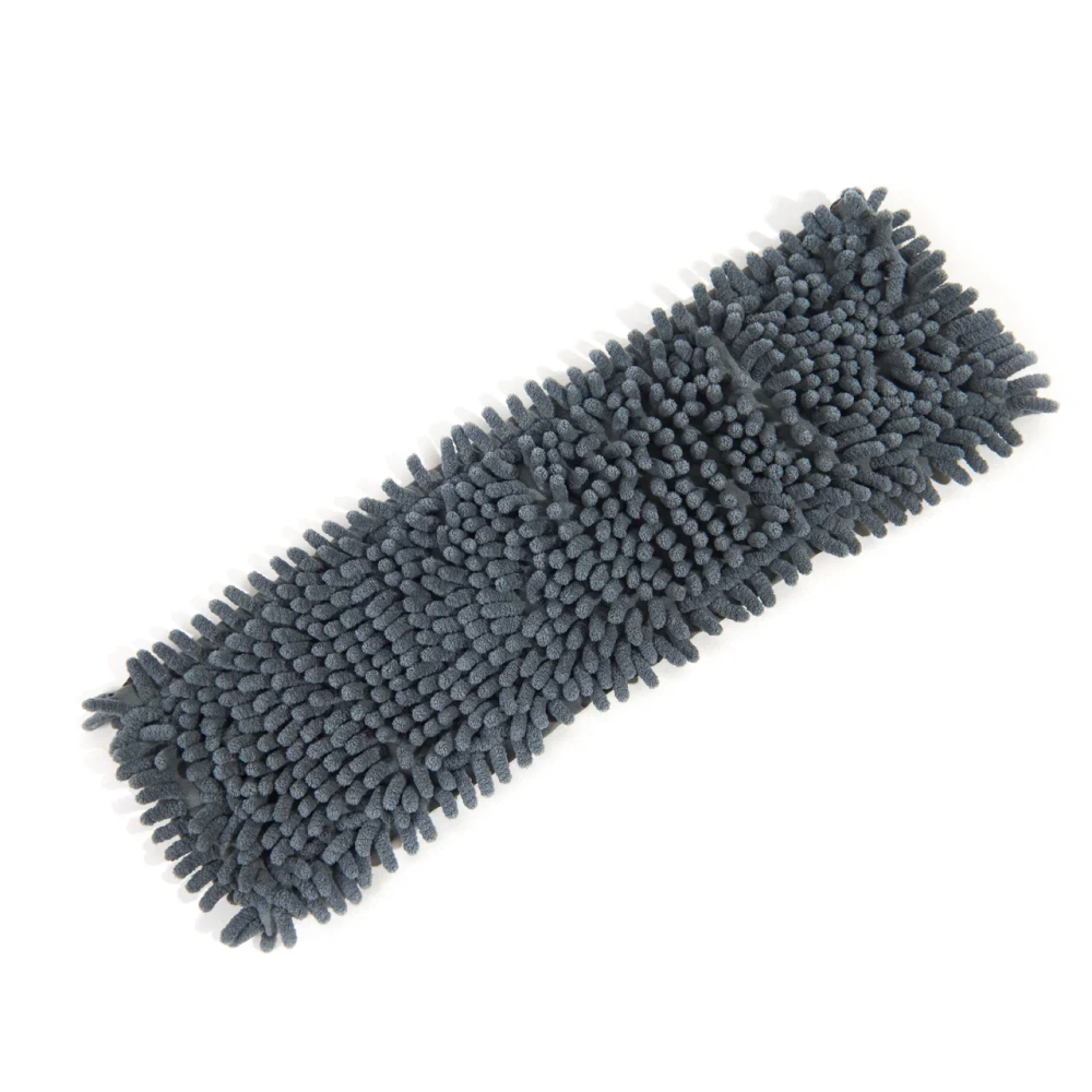 Насадка для плоской швабры 42х14 см, шенилл, на резинке, серый