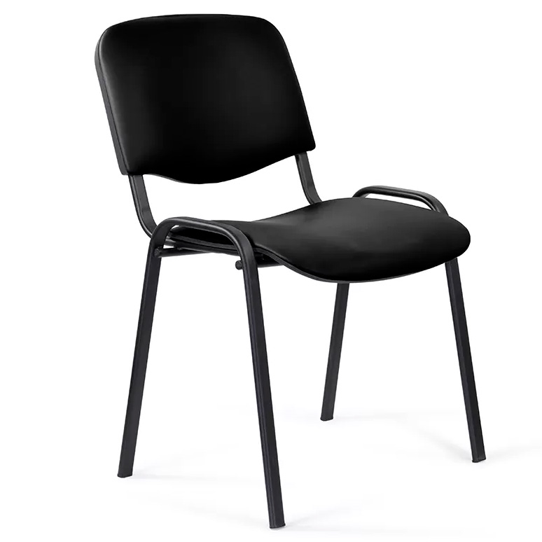 Стул для посетителей ИЗО BLACK, экокожа, черный
