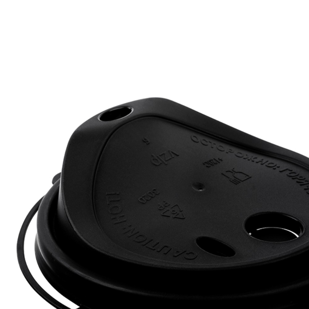 Крышка пластиковая для стаканов d=90 мм, для горячих напитков, 50 шт/упак, флип-топ, черный