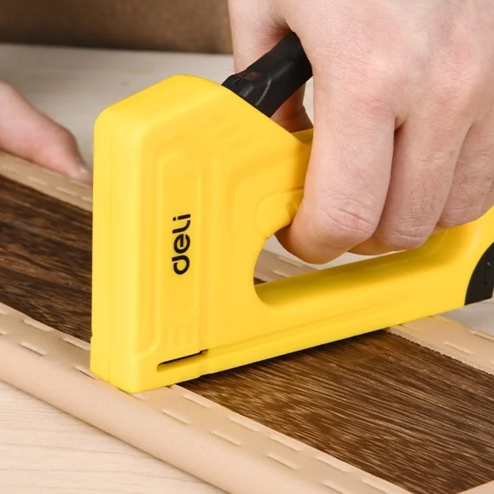 Пистолет скобозабивной Deli EDL238002, 25,5x15x3 см., желтый