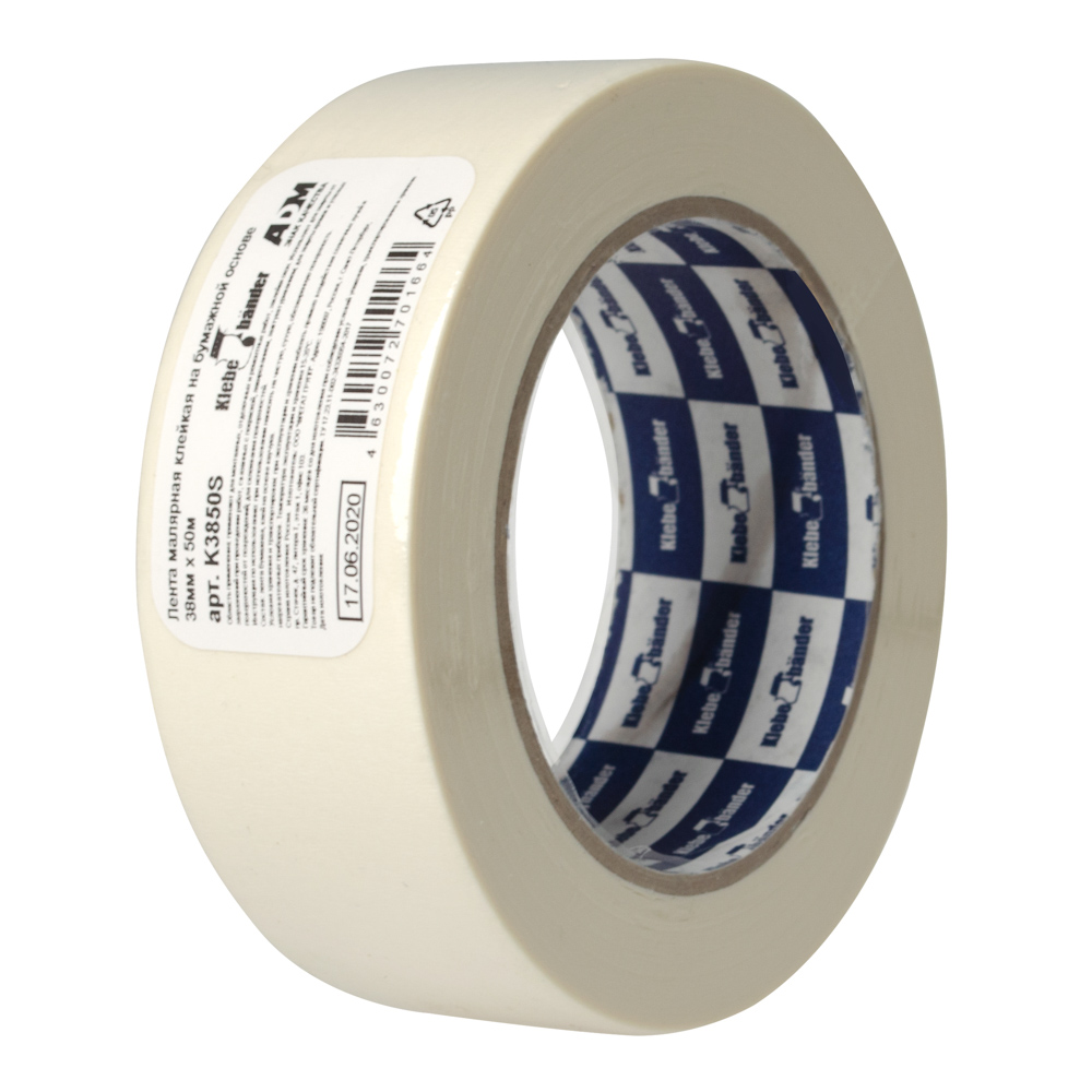 Лента малярная бумажная, 38ммx50м Klebebänder (K3850S) 115 мкн, в и/у