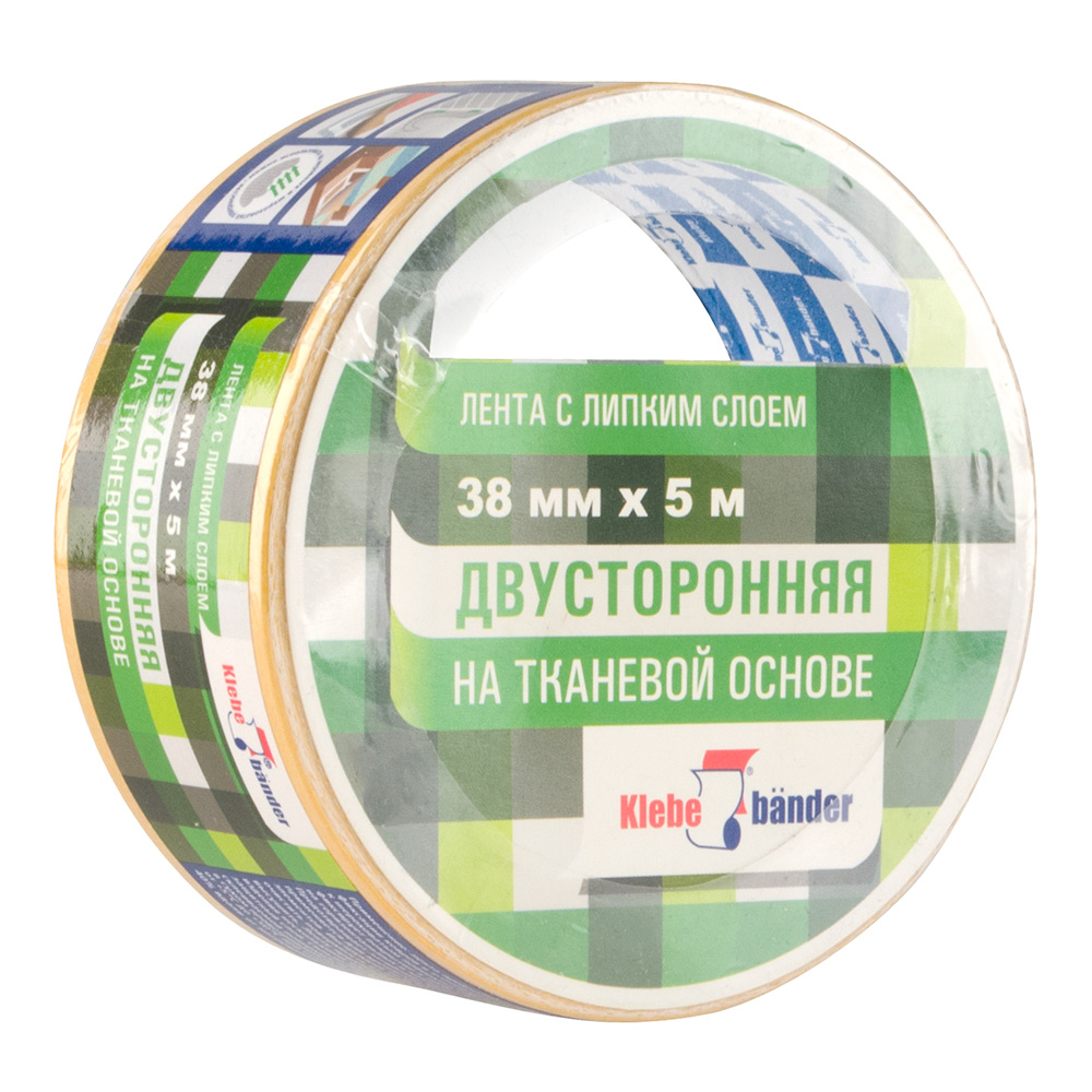 Лента клейкая двусторонняя 38мм х 5м Klebebander (KPV305T), в и/у