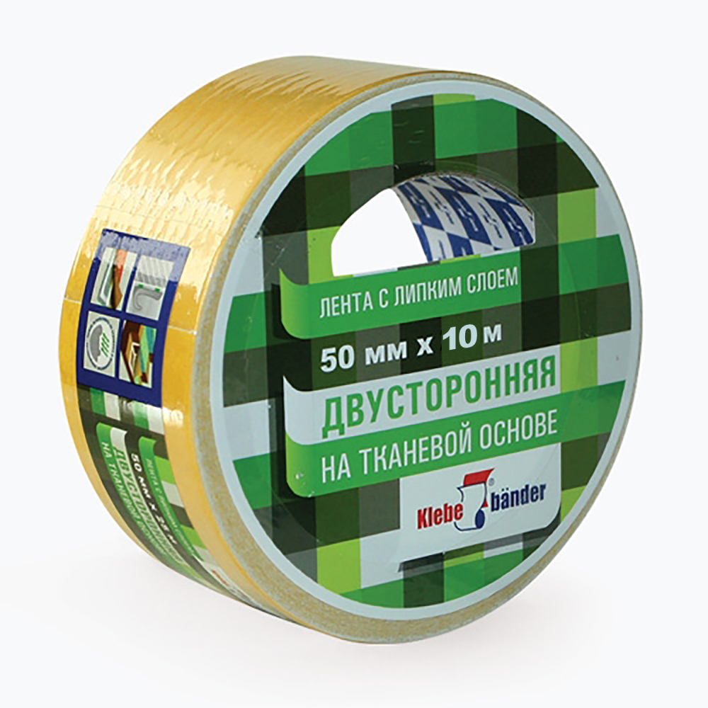 Лента клейкая двусторонняя 50мм х 10м Klebebander (KPV510T), в и/у