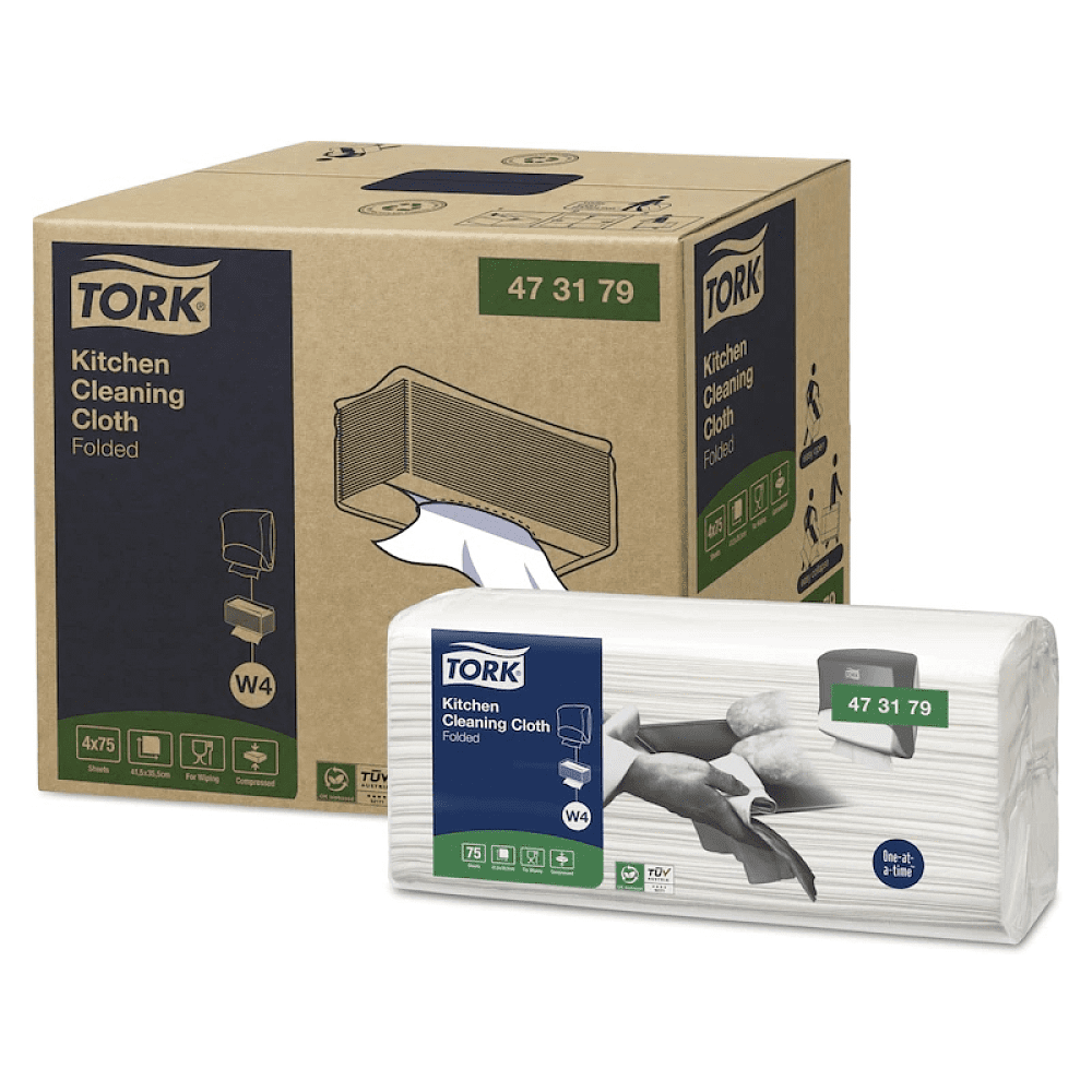 Материал нетканый Tork Premium для кухни в салфетках, 1 слой, W4, 75 листов