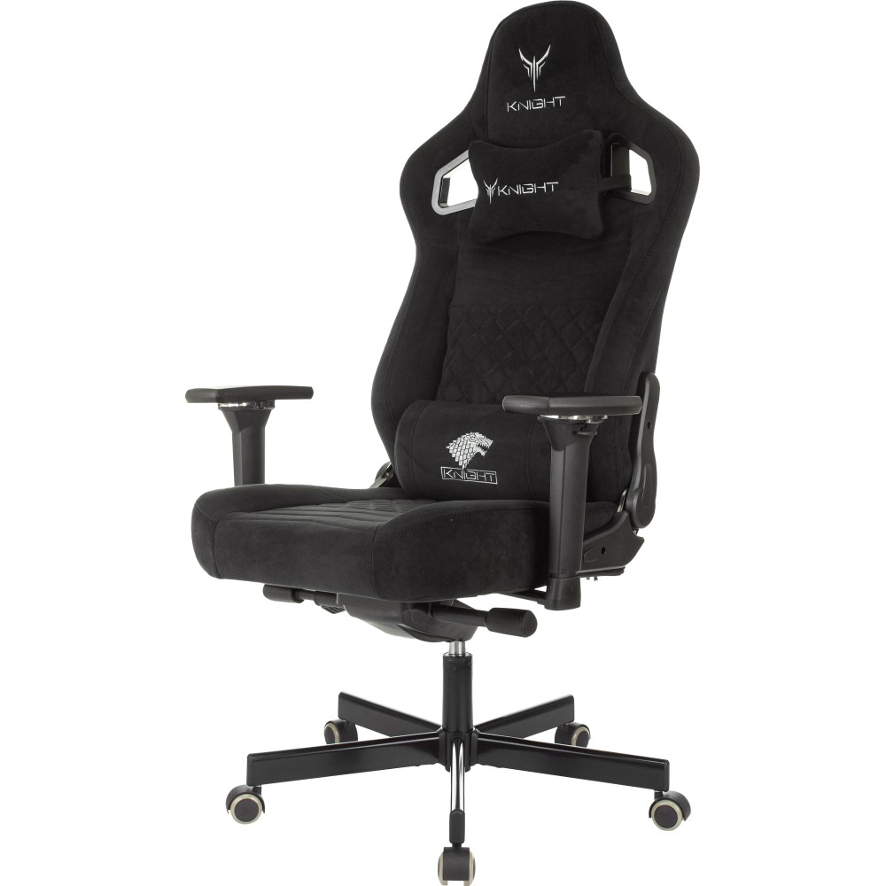 Кресло игровое Бюрократ Knight Hunter, искусственная замша, черный