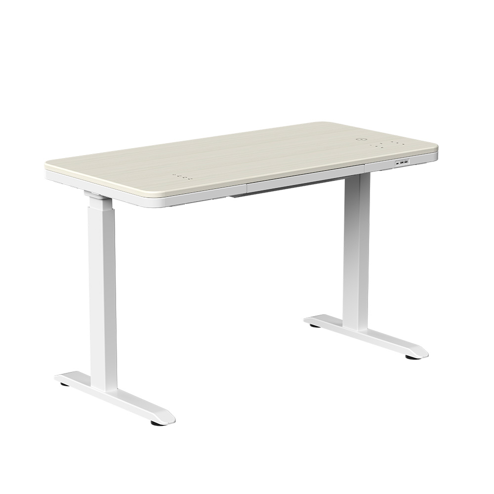 Стол с электроприводом двухмоторный AOKE HOME WOOD, цвет белый/береза