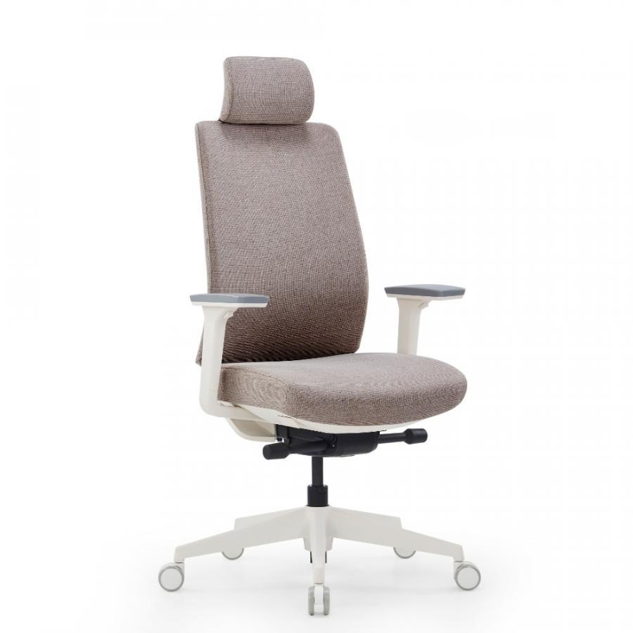 Кресло компьютерное SitZone CH-K55A-BS, ткань, бежевый, пластик, корпус белый