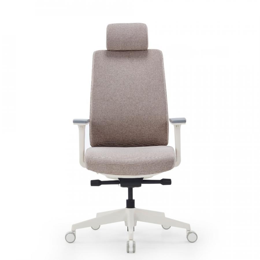 Кресло компьютерное SitZone CH-K55A-BS, ткань, бежевый, пластик, корпус белый