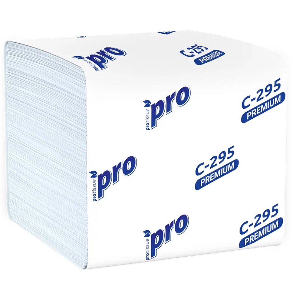 Салфетки бумажные PROtissue 10,5х21 см, 2 слоя, V - сложение, белый, 200 листов