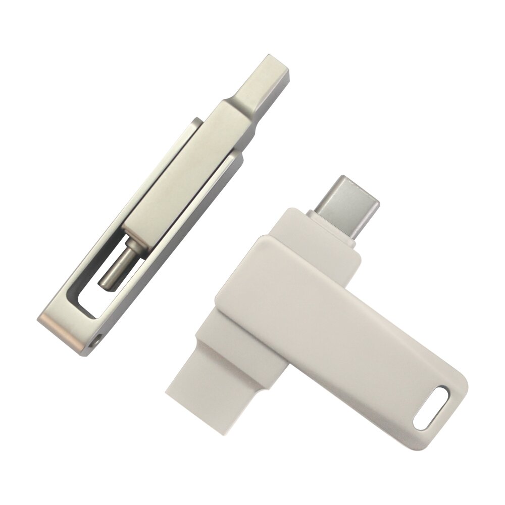 USB Flash накопитель 3.0 32 Gb СК-046, TypeC Dual, металл, серебристый