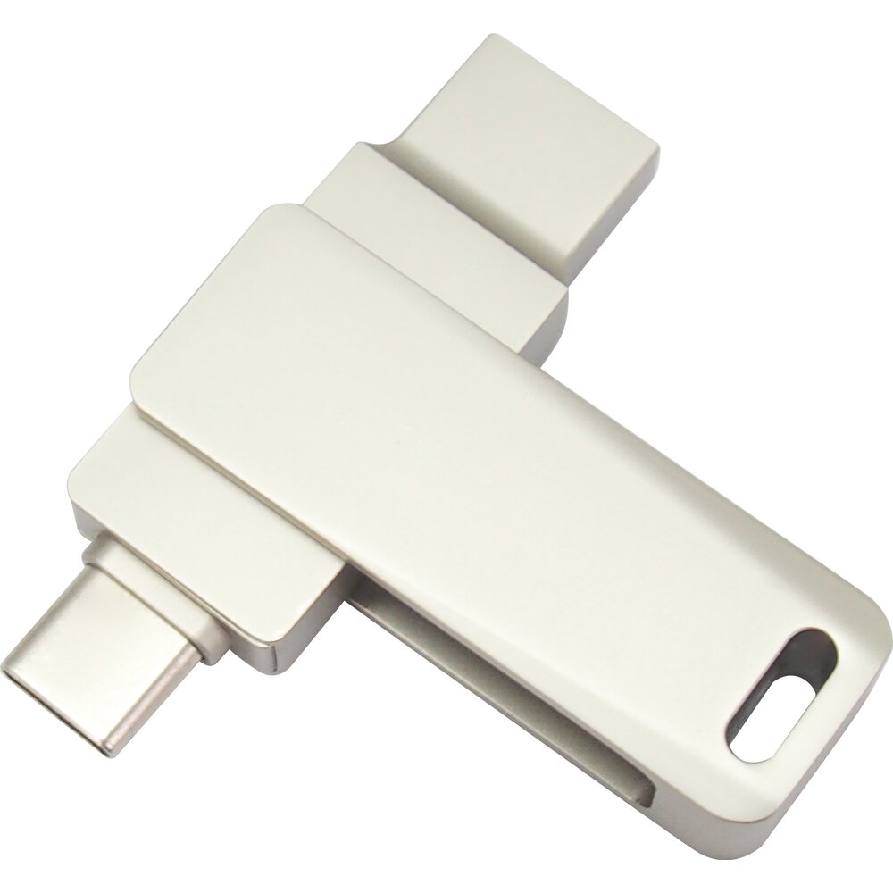 USB Flash накопитель 3.0 128 Gb СК-046, TypeC Dual, металл, серебристый