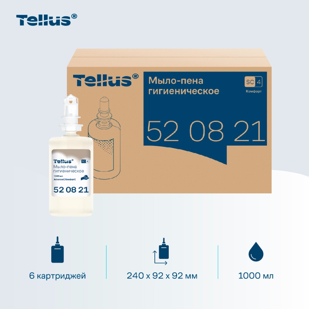 Мыло-пена Tellus Комфорт, 1 л, гигиеническое, SC4