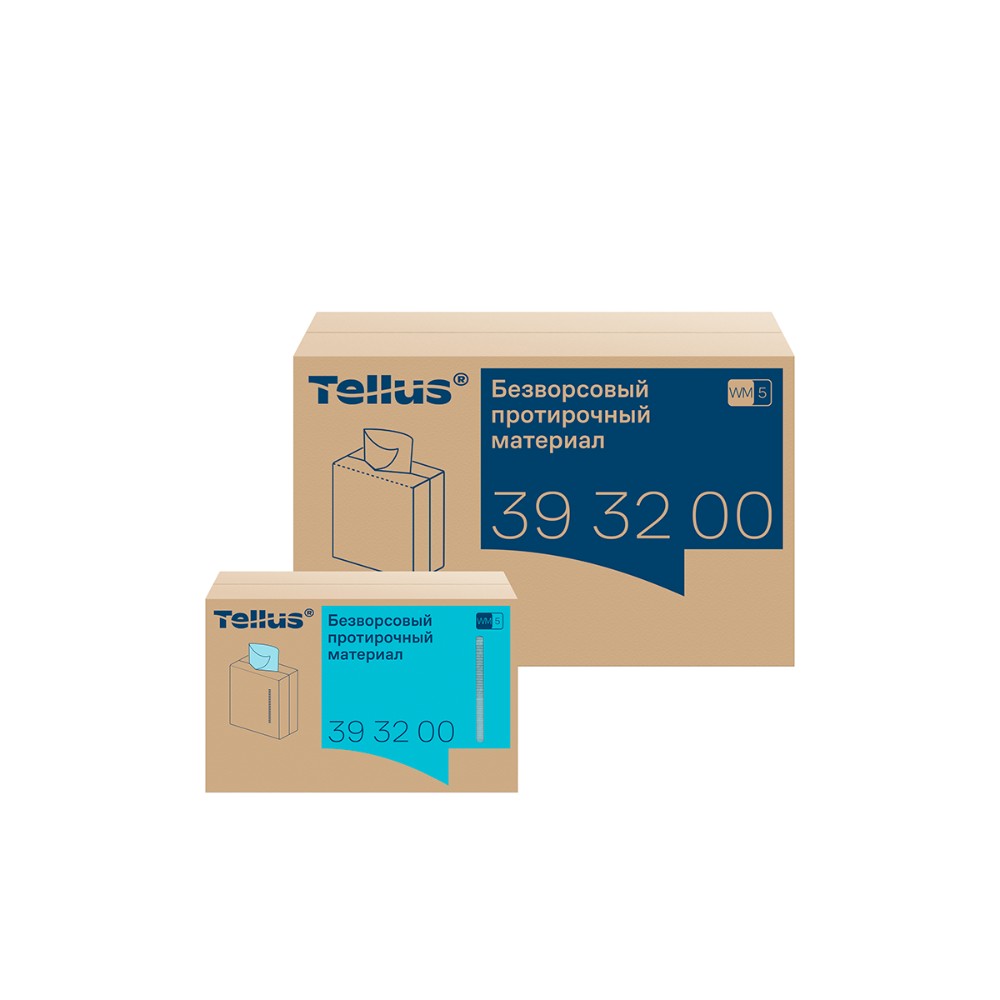 Протирочный материал нетканый Tellus, безворсовый, 1 слой, 100 листов, WM5