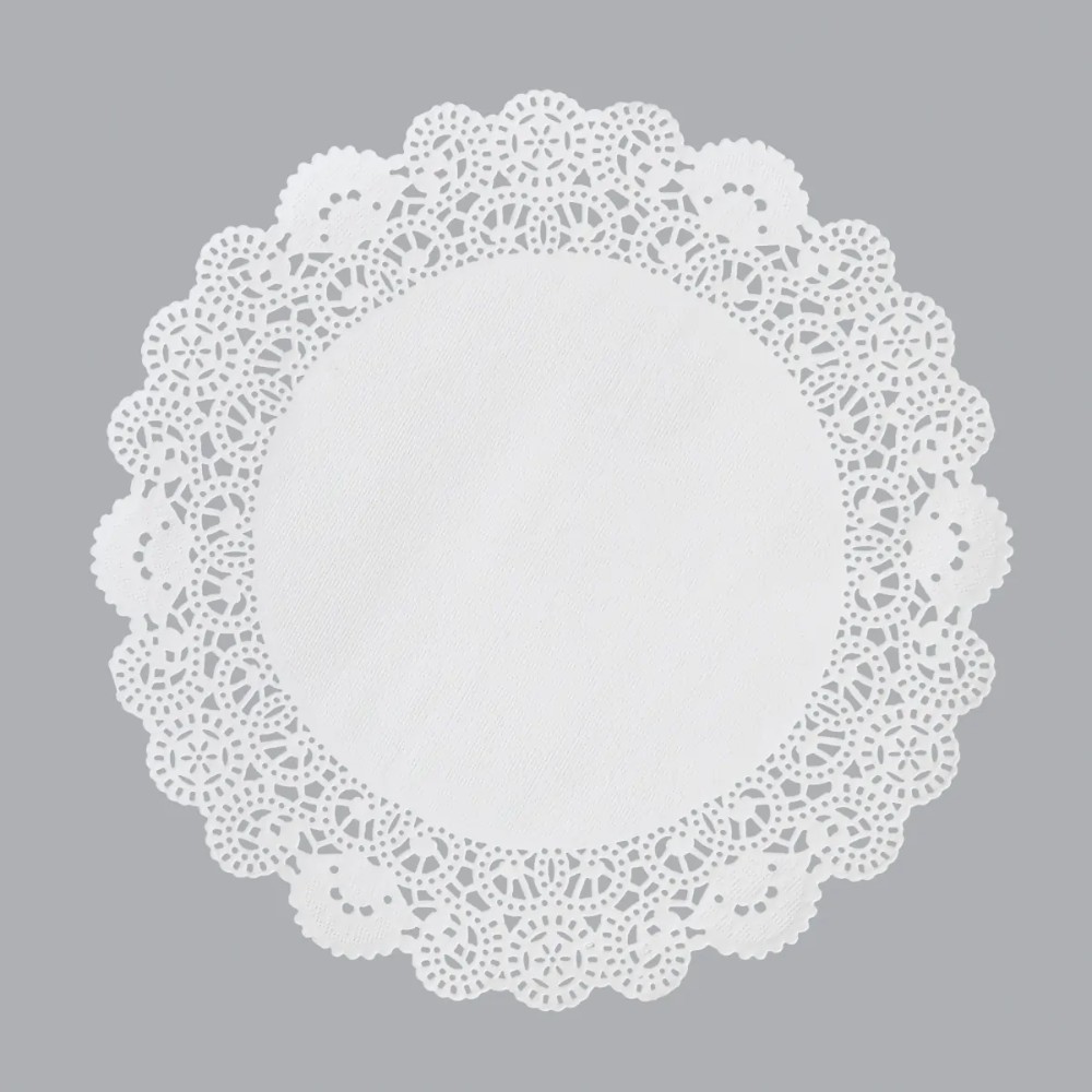Салфетки бумажные ажурные AVIORA, d=20 см, 250 шт, белый