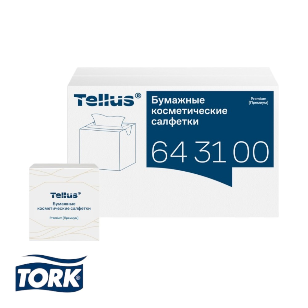 Салфетки косметические Tellus Премиум, 90шт/уп, в кубе