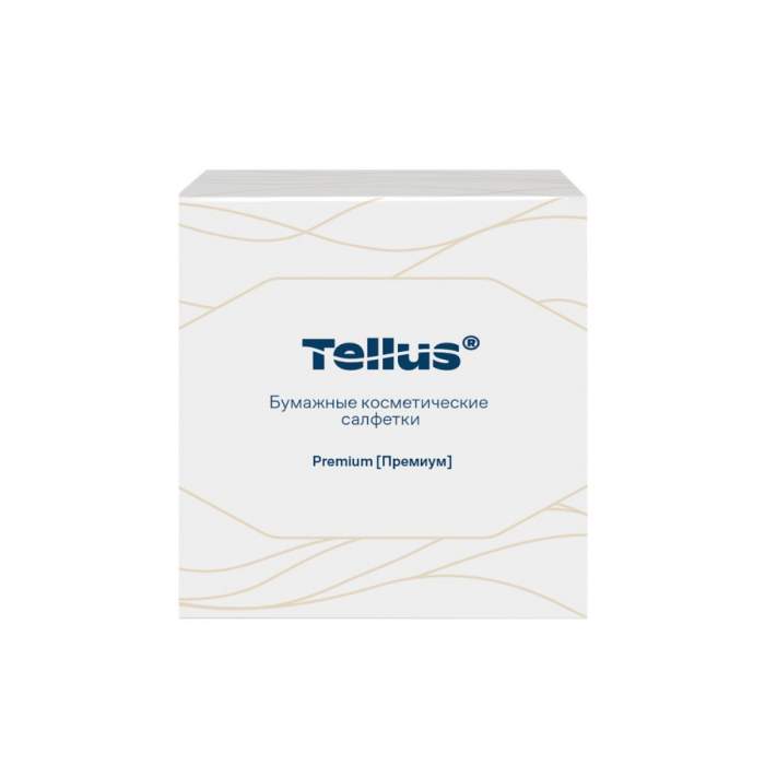 Салфетки косметические Tellus Премиум, 90шт/уп, в кубе