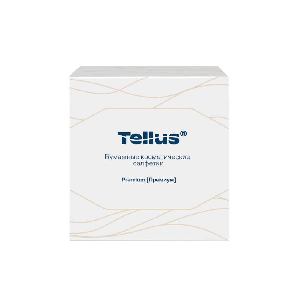 Салфетки косметические Tellus Премиум, 90шт/уп, в кубе