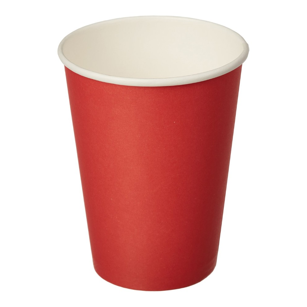 Стакан картонный 300 мл, 50 шт, красный