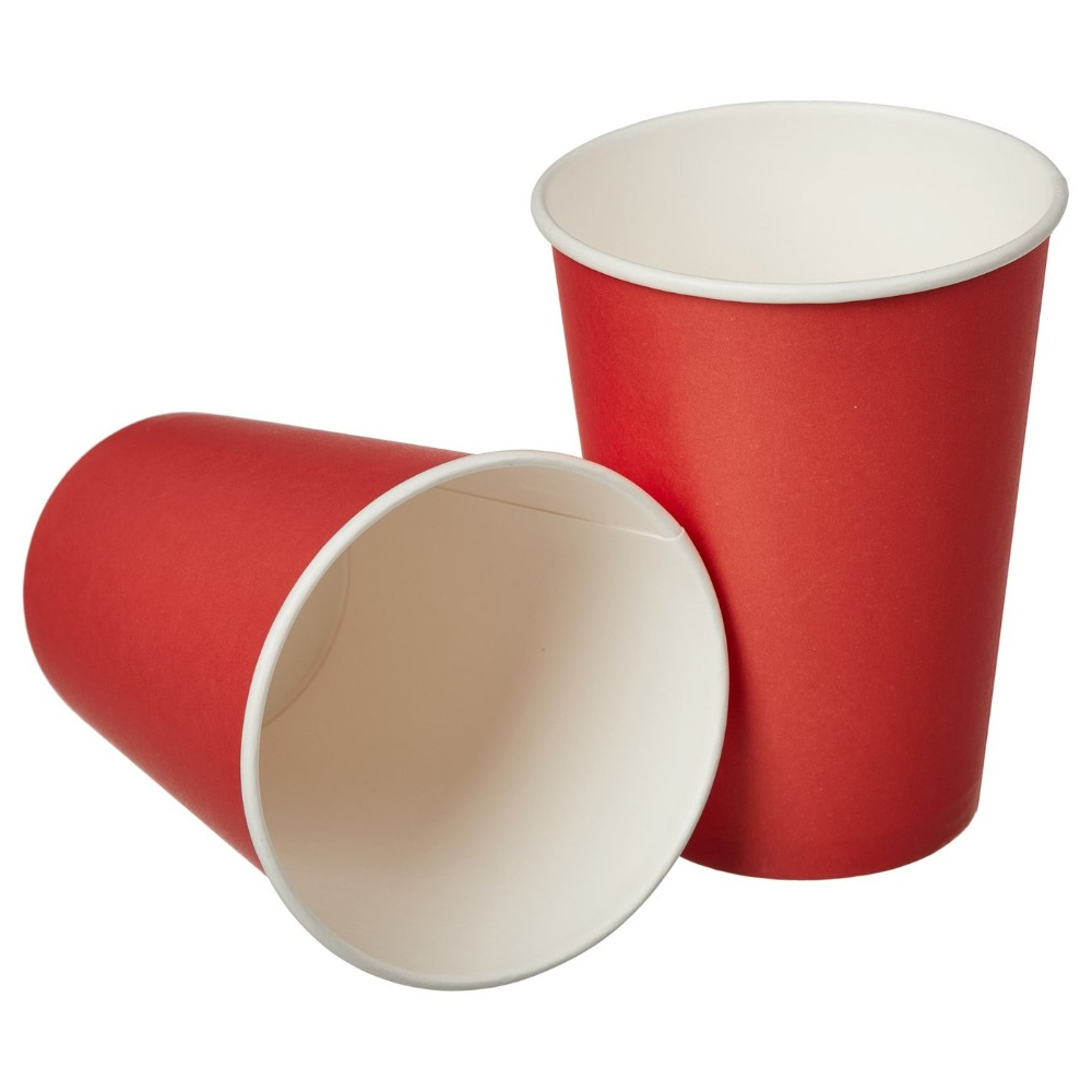 Стакан картонный 300 мл, 50 шт, красный
