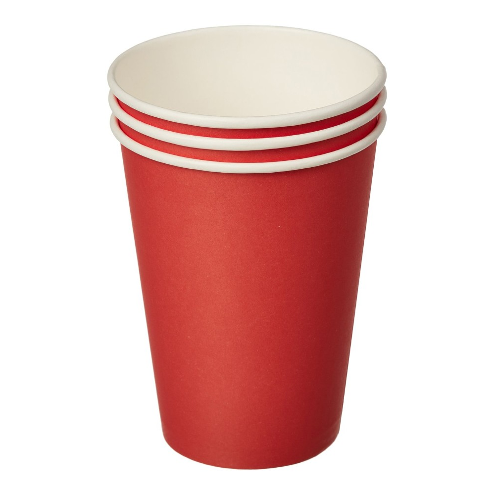 Стакан картонный 300 мл, 50 шт, красный