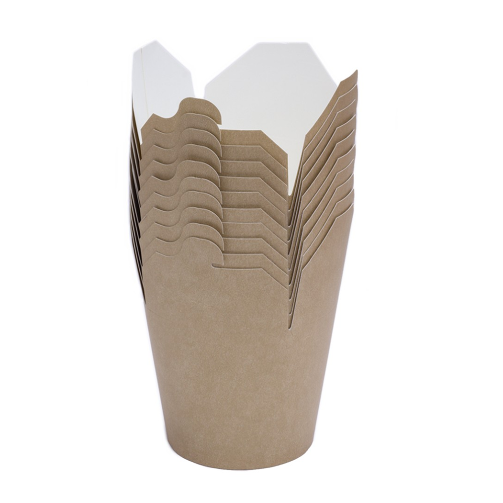 Контейнер бумажный, 700 мл, 102/87х93х99, 48 шт, крафт