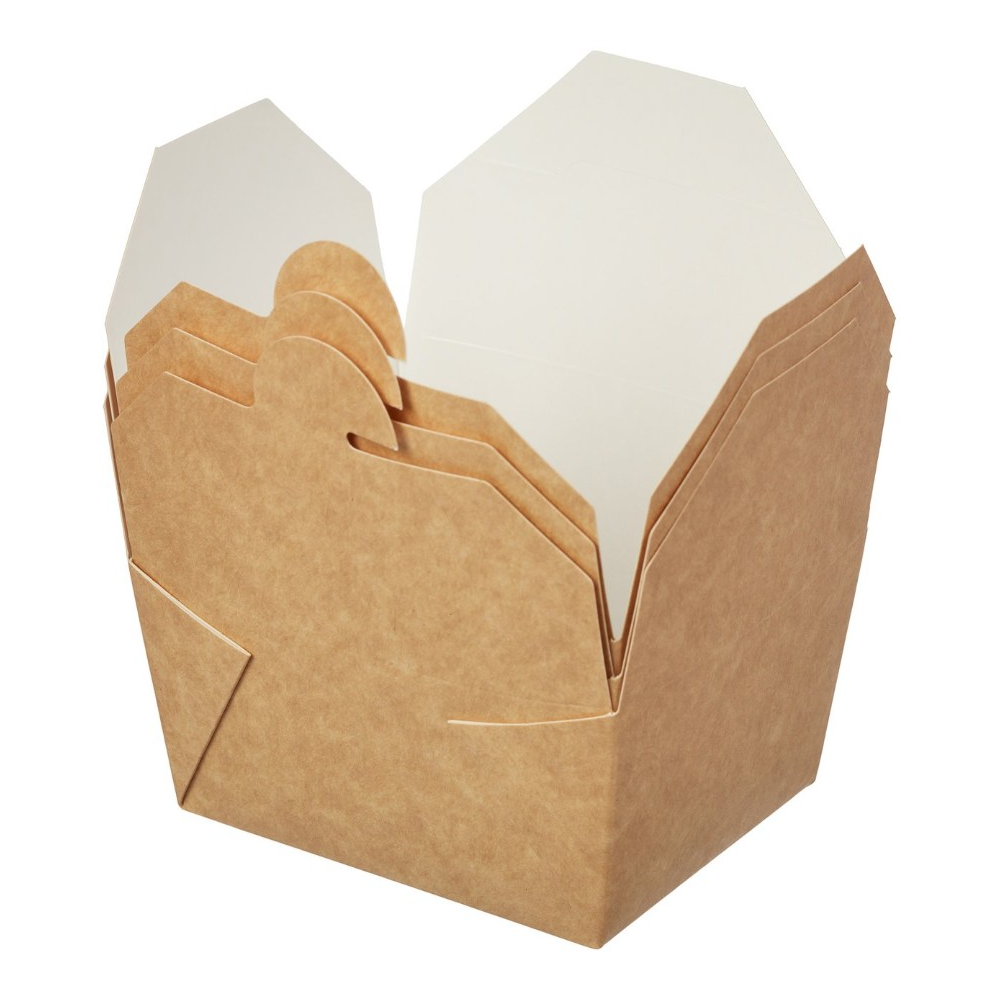 Контейнер бумажный, 600 мл, 130/110х110/90х65, 50 шт, крафт