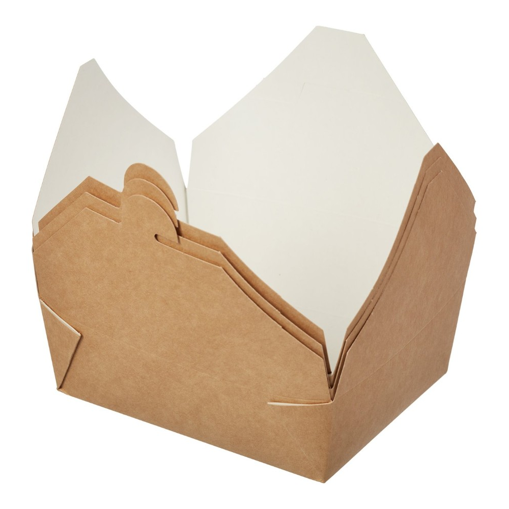 Контейнер бумажный, 950 мл, 170/135х155/120х50, 40 шт, крафт