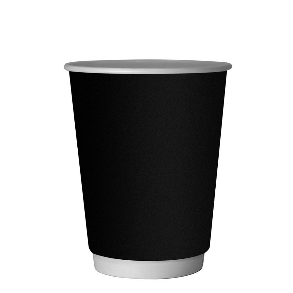 Стакан картонный, 20 шт, 300 мл, 2 слоя, черный