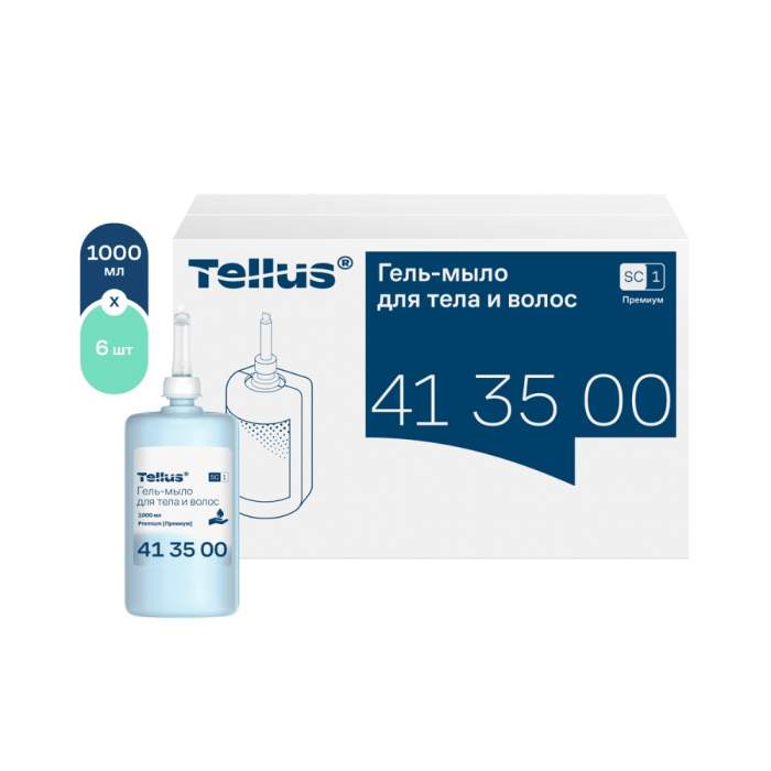 Мыло-гель Tellus Премиум для тела и волос 1 л, SC1