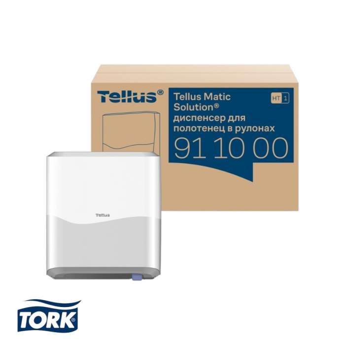 Диспенсер Tellus Matic, для полотенец в рулонах белый, HT1