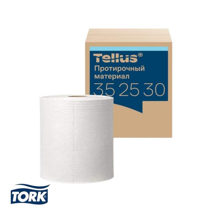Протирочный материал нетканый Tellus c центральной вытяжкой повышенной прочности, 1 слой, 106,4 м, WM1/WM3