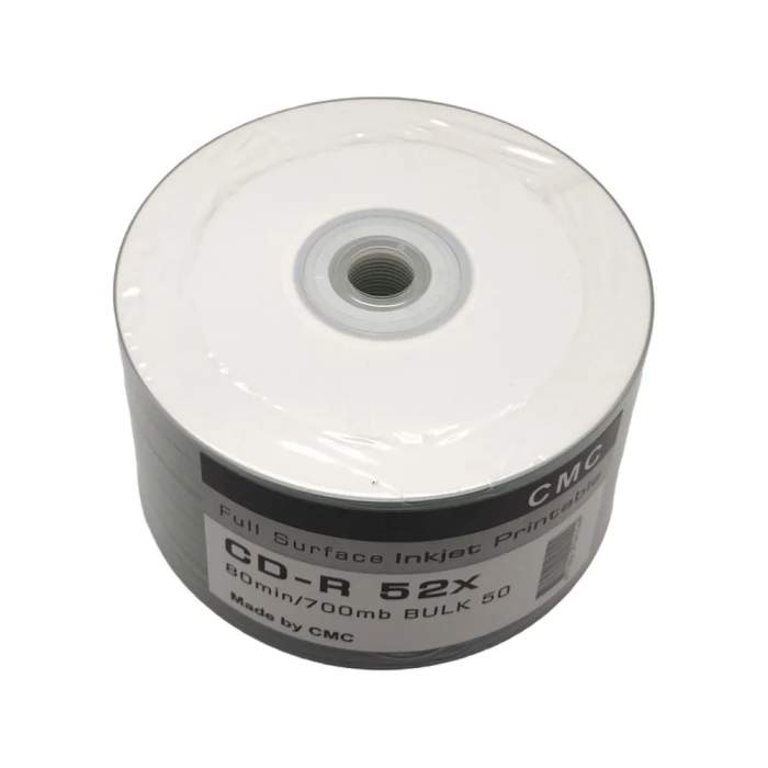 Диск CD-R, 700Mб, 52x, CMC Printable, 50 шт