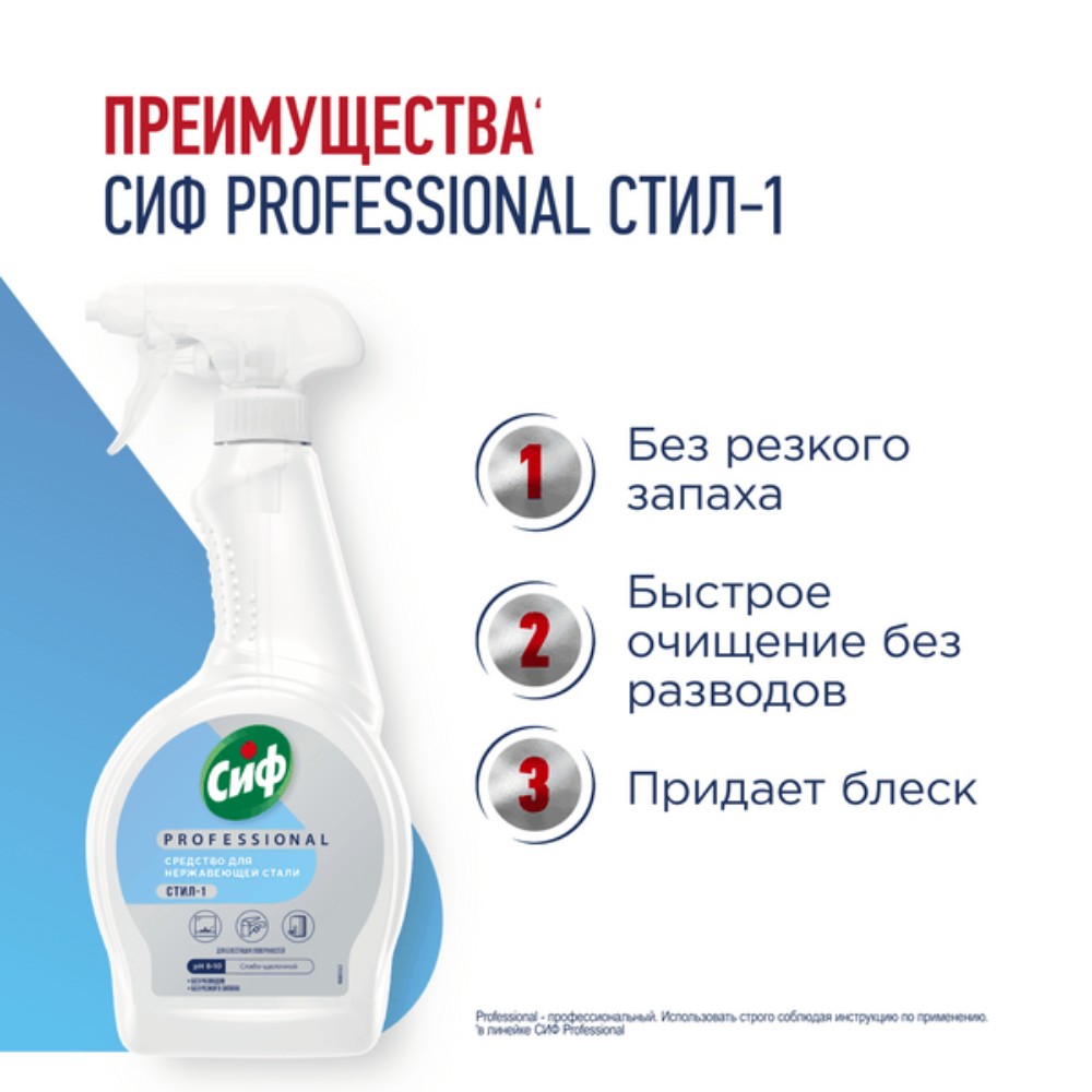 Средство для мытья окон, стекол и нержавеющей стали 