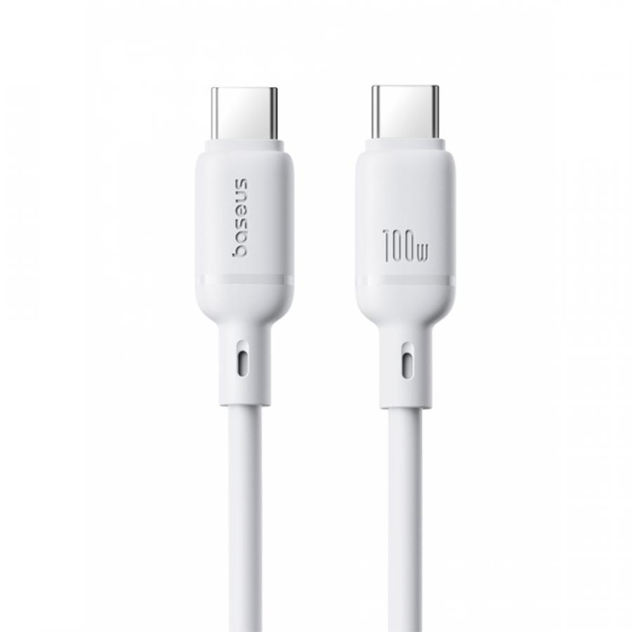 Кабель Baseus P10377704213-00, Silky Series Fast Charging Cable, Type-C to Type-C 100W, 1 м, Moon White