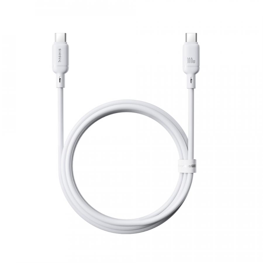 Кабель Baseus P10377704213-00, Silky Series Fast Charging Cable, Type-C to Type-C 100W, 1 м, Moon White