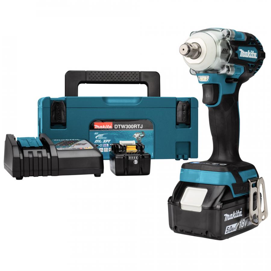 Аккумуляторный гайковерт MAKITA DTW300RTJ, 18 В, 330 Нм, 1/2