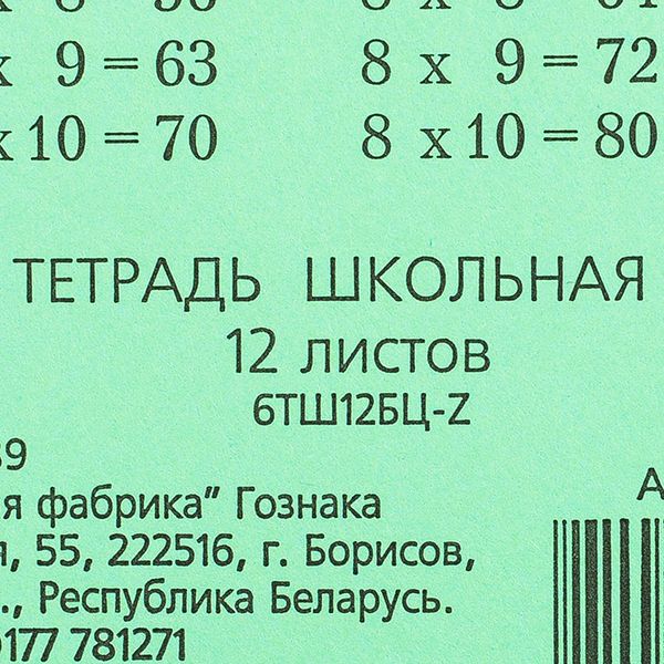Тетрадь, A5, 12 листов, косая линейка, зеленый