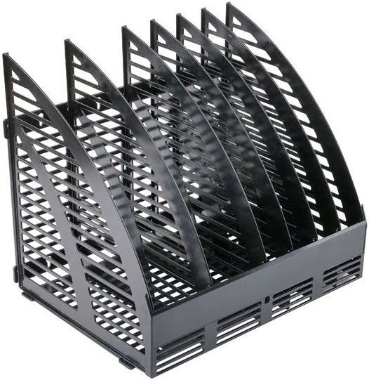 Модуль вертикальный с передней стенкой, 6 отделений, черный