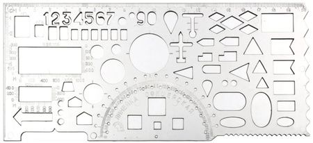 Линейка фигурная, 20 см, прозрачный