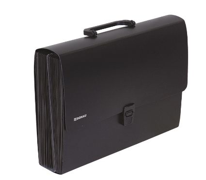 Портфель на 26 делений, пластик, 26, черный