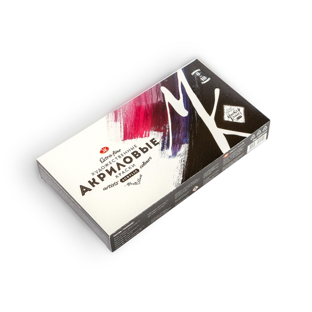 Краски акриловые Мастер Класс, 8 цвет, 18 мл.